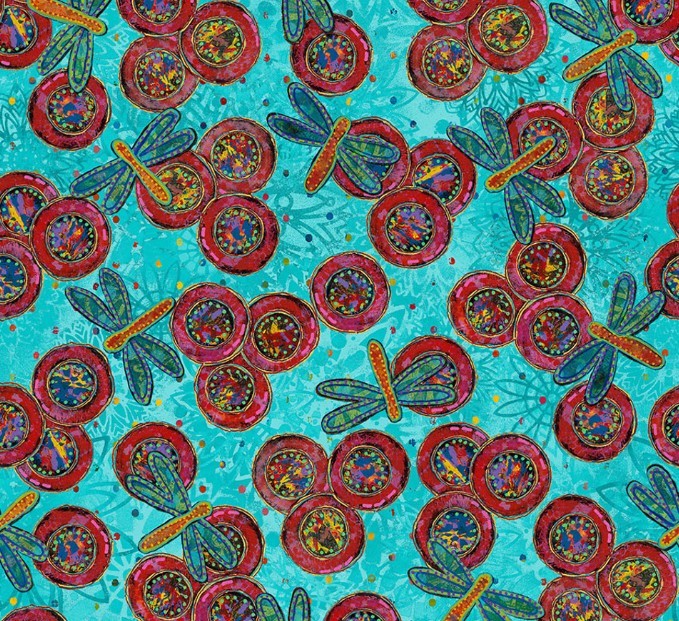 Free Spirit Dragonfly Dance Flight mint quilting cotton fabric