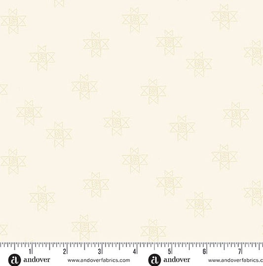 andover Cream Ohio Star 1572L Petals and Stitches by Stephanie Organes