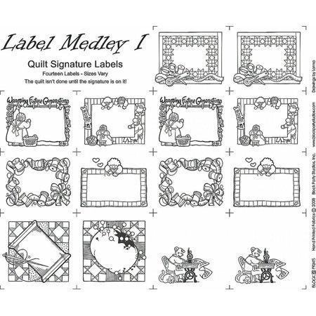 Medley Quilt Labels Block Party Studios BPS658 Nat Panel with Black Writing, 18" x 20"