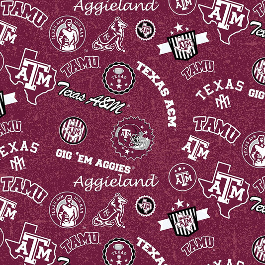 Texas A&M Home State novelty quilting fabric