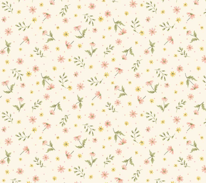 Studio E Layla Chelsea Designworks Warm White Floral Bouquet quilting cotton