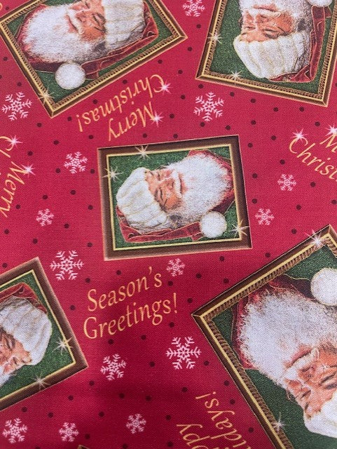 Quilting Treasures Santa's List Red Christmas print quilting fabric