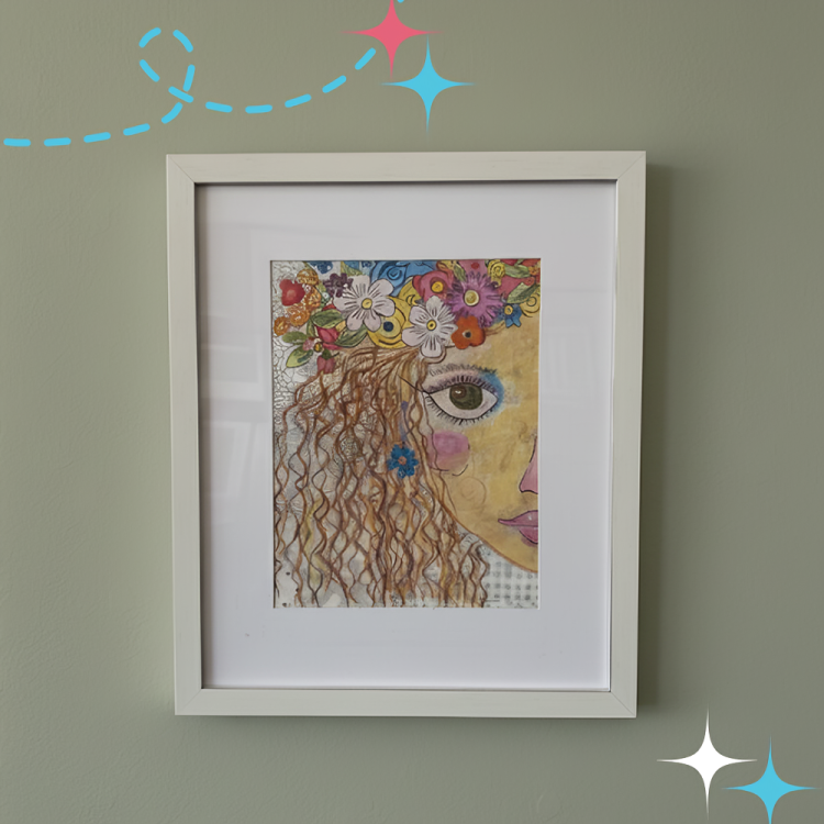 Laura Heine Flower Shop #3 Fabric Collage Class