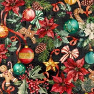 Michael Miller - Cozy Little Christmas - Christmas Charms - DDC12684-BLAC-D