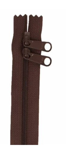ByAnnie double slide zipper 30 inch sable brown bag zipper