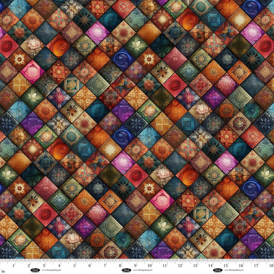 Forget Me Not Sienna sewing-themed quilting cotton by Marilyn Lee for Blank Quilting