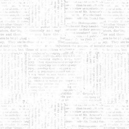 Blank Lower the Volume Newsprint 1962-01 White quilting fabric