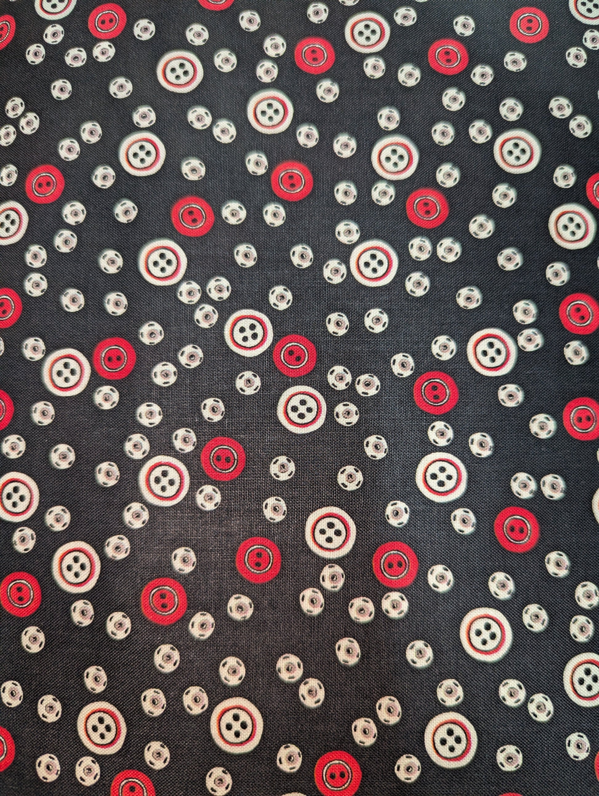 Sew What Button Toss Black QT Fabrics quilting cotton