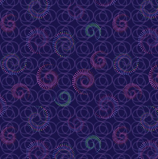 Benartex Celestial Skies Spiral Shower Plum cotton