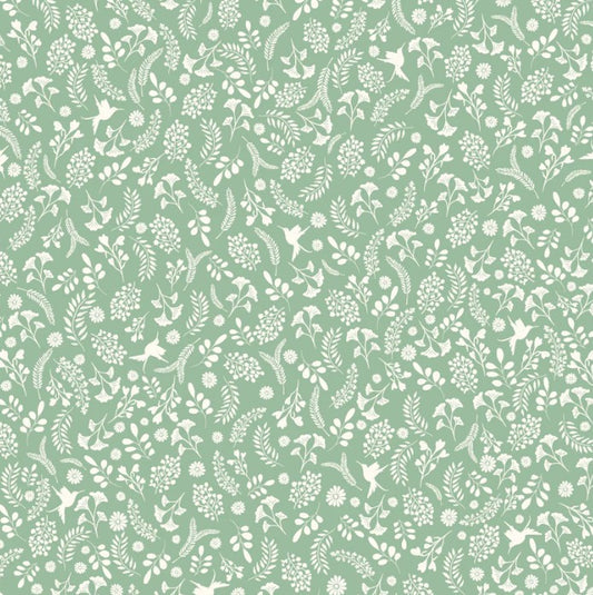 Poppie Cotton Whimsical Green cotton quilting fabric