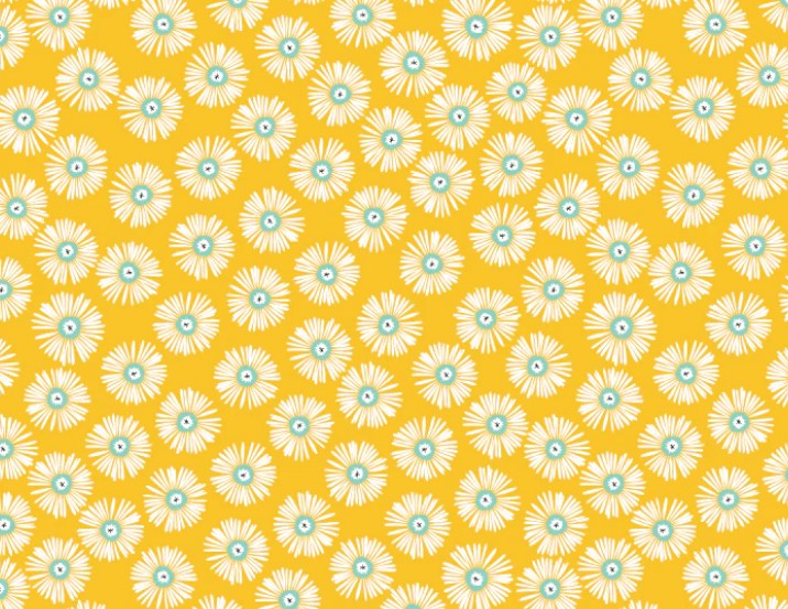 Poppie Cotton Hey Love Bug Love It Yellow quilting cotton