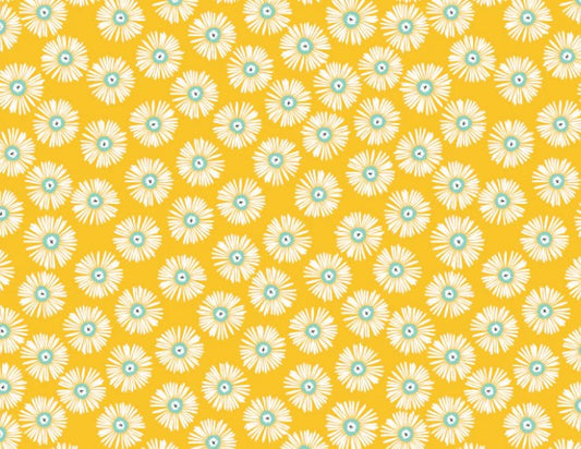 Poppie Cotton Hey Love Bug Love It Yellow quilting cotton