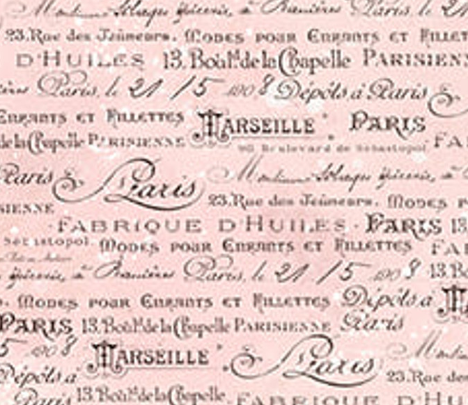 Parisian Snippets 4292-22 Light Pink cotton quilting fabric