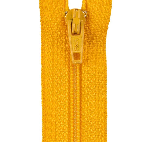 Coats plastic 7 inch spark gold zipper notion