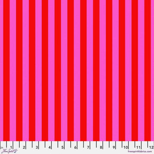 Tula Pink Tent Stripe Peony pink Free Spirit quilting fabric