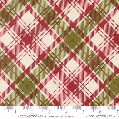 Moda Chilly Christmas Plaid print in Red by Sweetwater, Christmas cotton fabric