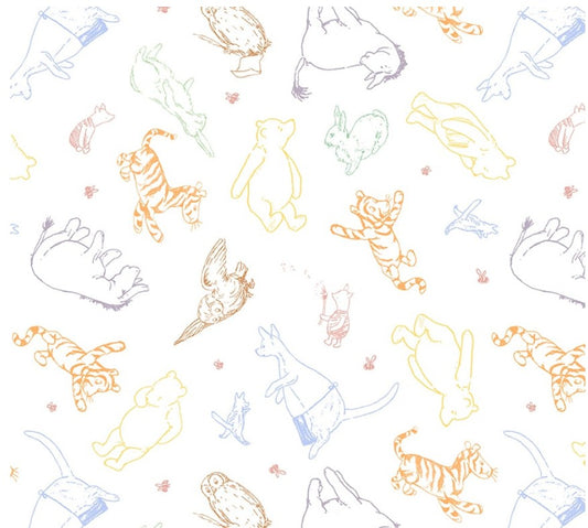 Studio E Classic Winnie Minky Multi 8771MK-47 fabric