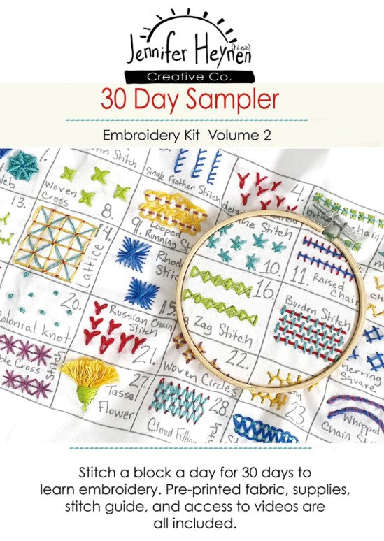 30 Day Sampler Embroidery Class Volume 2 hand embroidery book