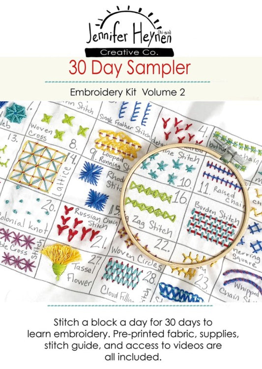 30 Day Sampler Embroidery Class Volume 2 hand embroidery book