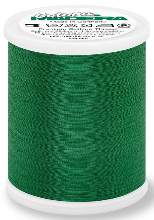 Madeira Cotona 50wt cotton thread spool in Green #665
