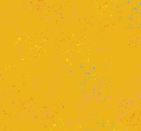 Ruby Star Speckled Goldenrod quilting cotton yellow Moda