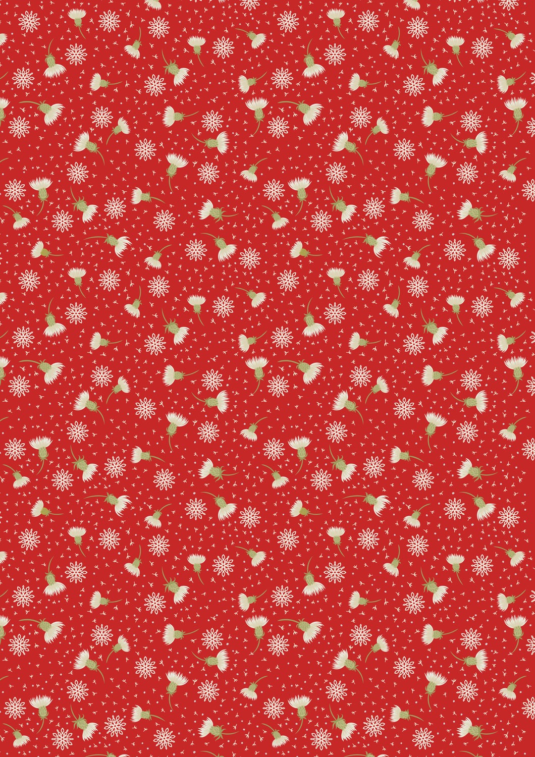 Lewis and Irene - Celtic Christmas - Thistledown on red - C134B
