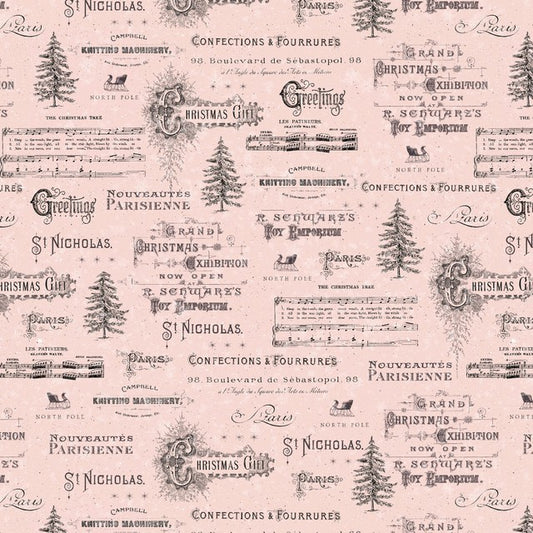 Blank Quilting Christmas Magic 2025-22 pink Christmas cotton quilting fabric