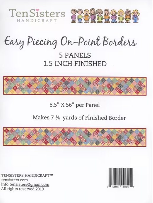 Ten Sisters EasyPiecing on-point border panels 5-pack 1.5-inch finished