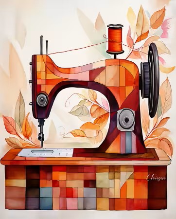 Quiltberry Farm - Miss October - Greeting Card