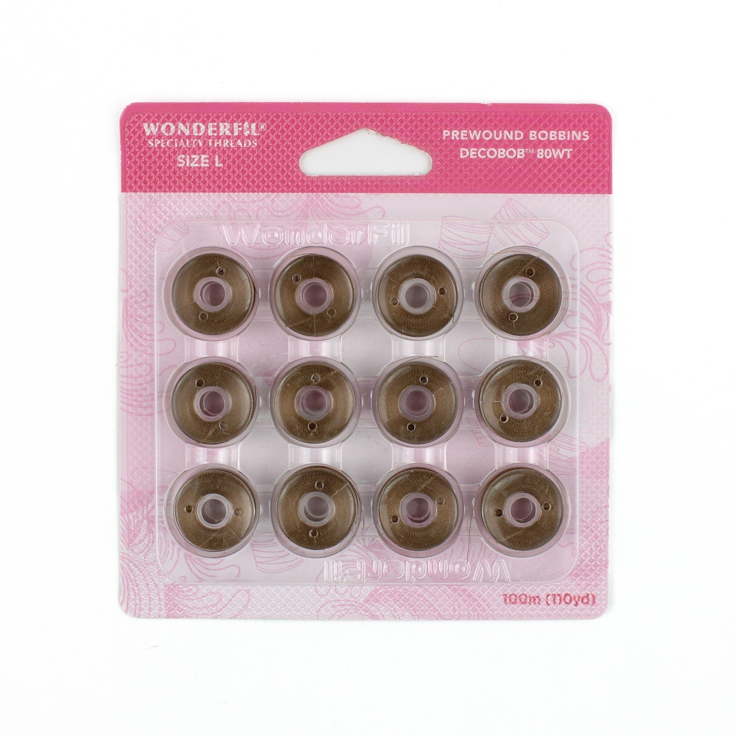 WonderFil Decobob prewound bobbin dark tan DB463 80wt Size L