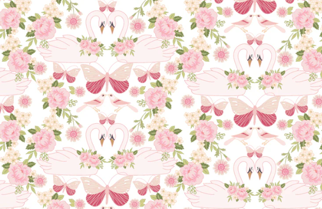 Poppie Cotton Stolen Moments Swan Song Blanc white quilting cotton