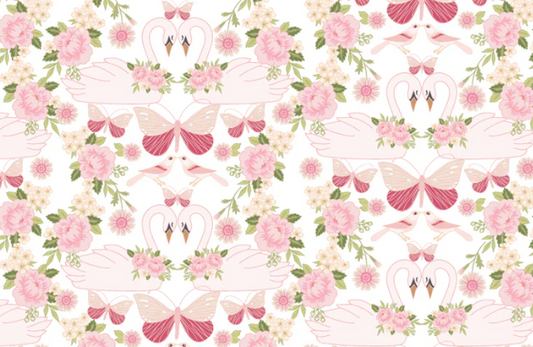 Poppie Cotton Stolen Moments Swan Song Blanc white quilting cotton