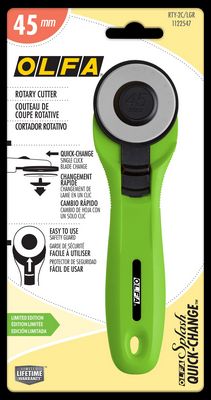 45mm Quick-Change Splash Rotary Cutter - Lime by Olfa