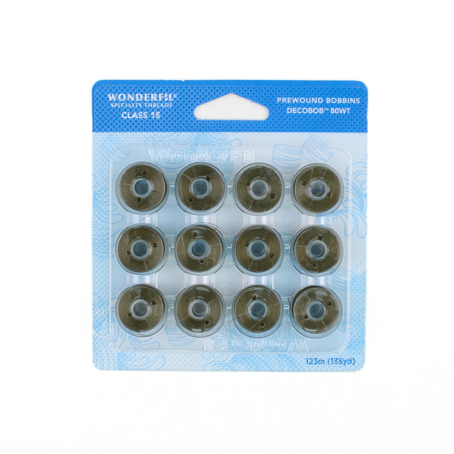 WonderFil Decobob prewound bobbin moss green DB506 80wt machine quilting