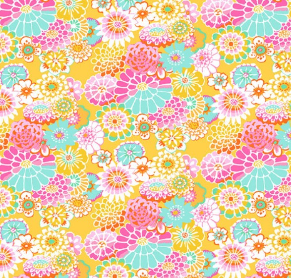 Kaffe Fassett Asian Circles Yellow quilting fabric