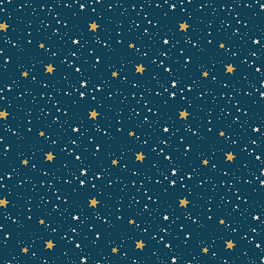Blank - Holly Jolly Calico - Amelia Designs - Stars - 4677-77 Navy