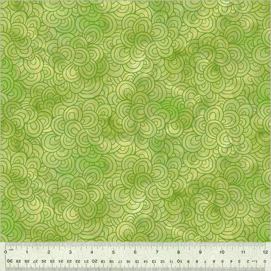 Wild Meadow Petal Pavers Lime Cotton quilting fabric floral collection