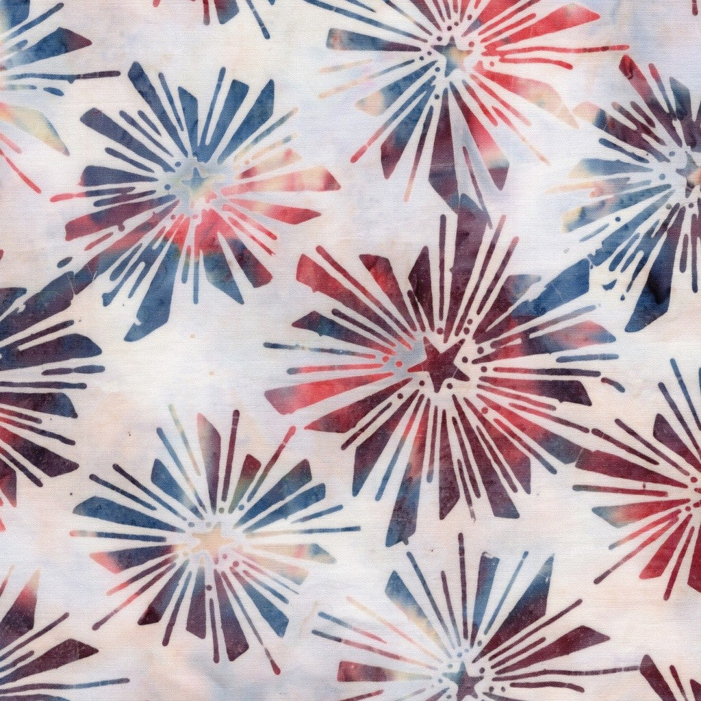 Island Batiks - Freedom Rings - Starburst Neutral Snow