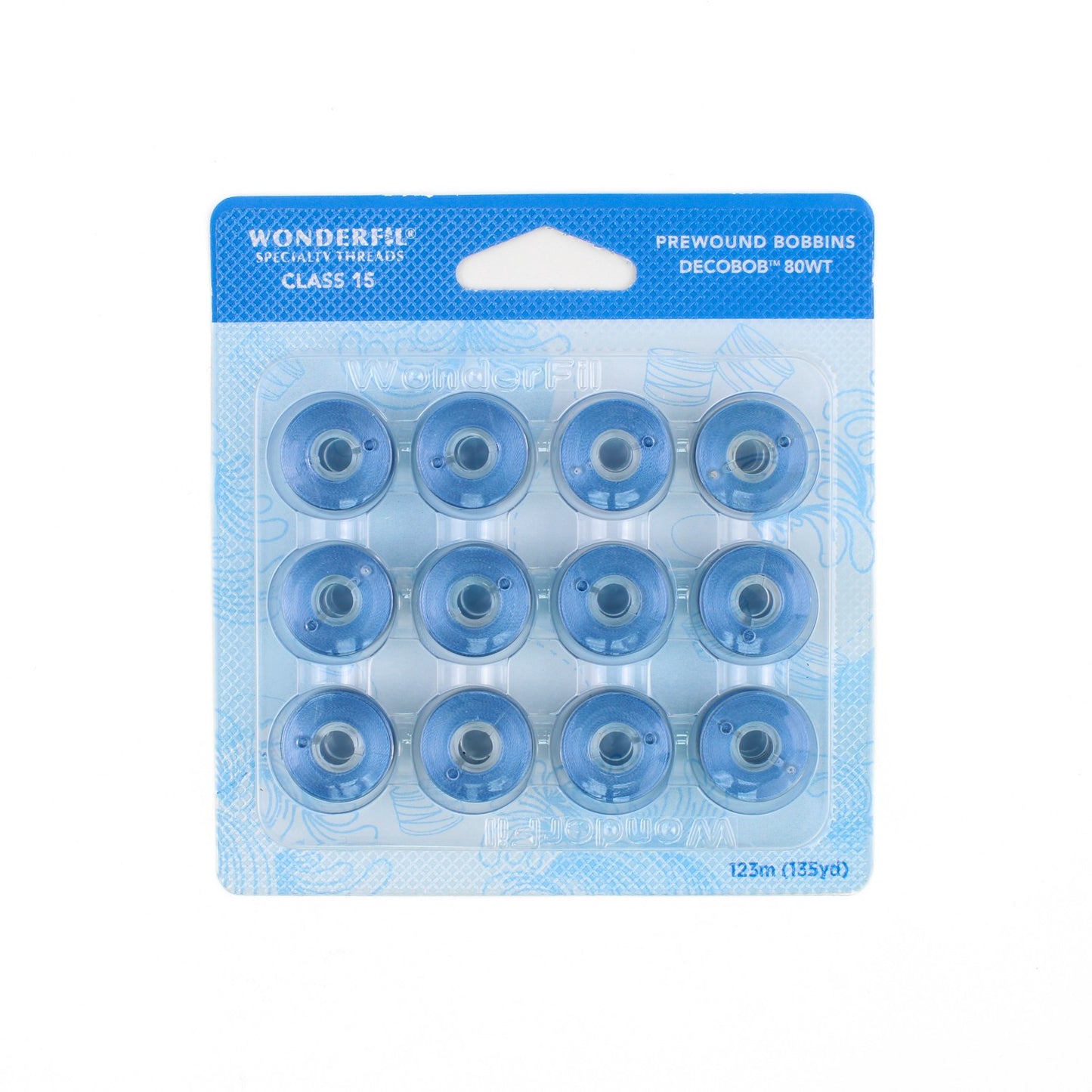 WonderFil - Decobob Prewound Bobbin - Sky Blue DB319 - 80wt - Class 15