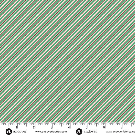 Andover - Makower UK - Nutcracker - Candy Cane Stripe Green 227-G