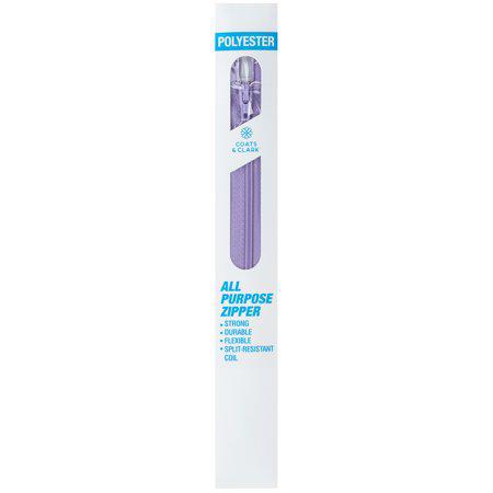 Coats and Clark polyester 7 inch lilac sewing zipper notion