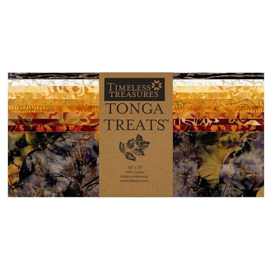Timeless Treasures Tonga Treats Ember batik 10" squares precut, 42 pieces