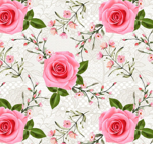 Blank La Vie En Rose 4215-19 Ecru cotton quilting fabric