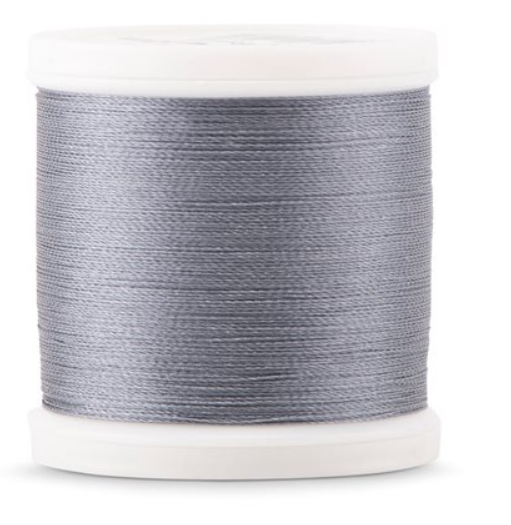 Spool of Madeira Polyneon 40wt machine embroidery thread in Steel, color 1840