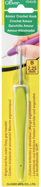 Clover aluminum crochet hook 2.25mm size B