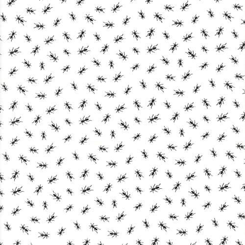 Blank Lower the Volume Ants White quilting fabric