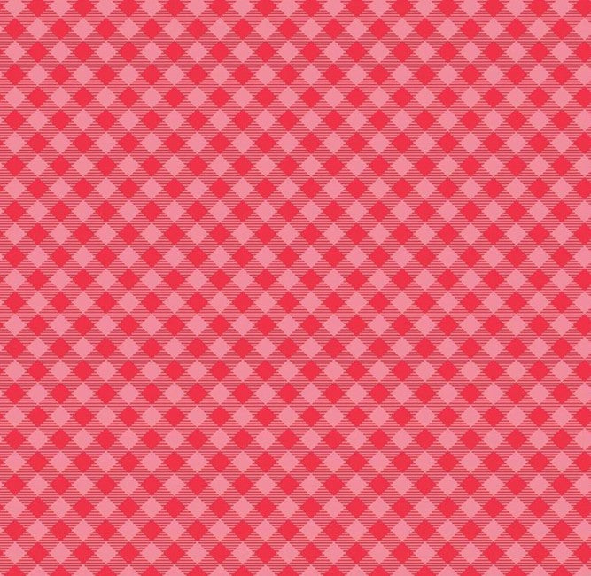 Riley Blake Cozy Christmas Gingham Pink cotton quilting fabric