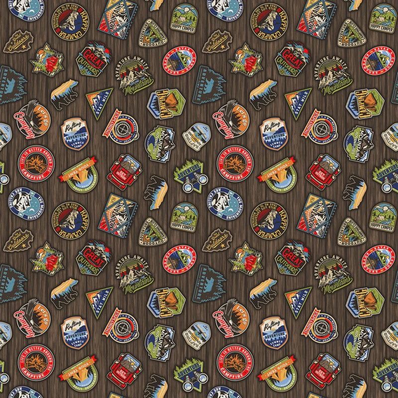 Northcott Camping Therapy multi patches cotton