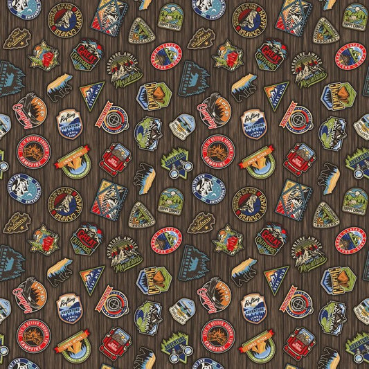 Northcott Camping Therapy multi patches cotton