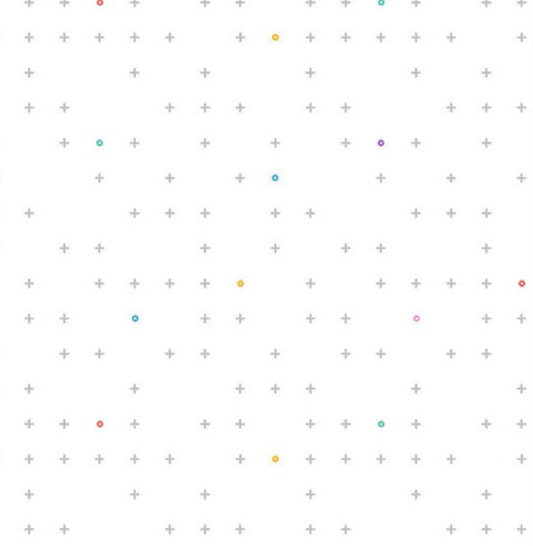 Blank Lower the Volume Crosses and Os 1955-01 White quilting fabric